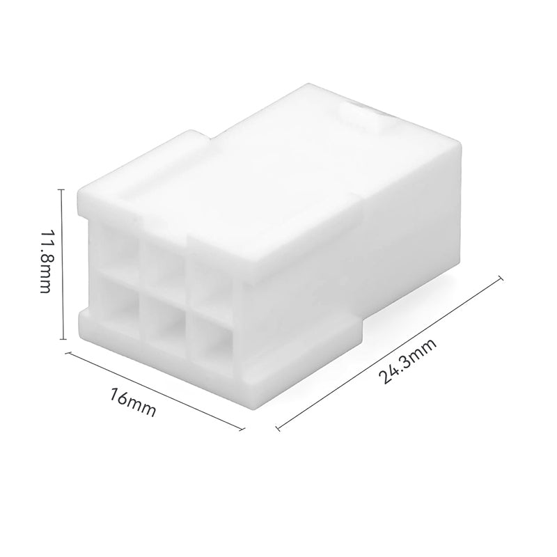 JRready JRN011 6 Pin Molex 4.2 Pitch Mini-Fit Jr Connector 5557 Series Power Connector Receptacle Housing Plug Automotive Electrical Crimp Terminals 18-24AWG Connectors(20 sets)