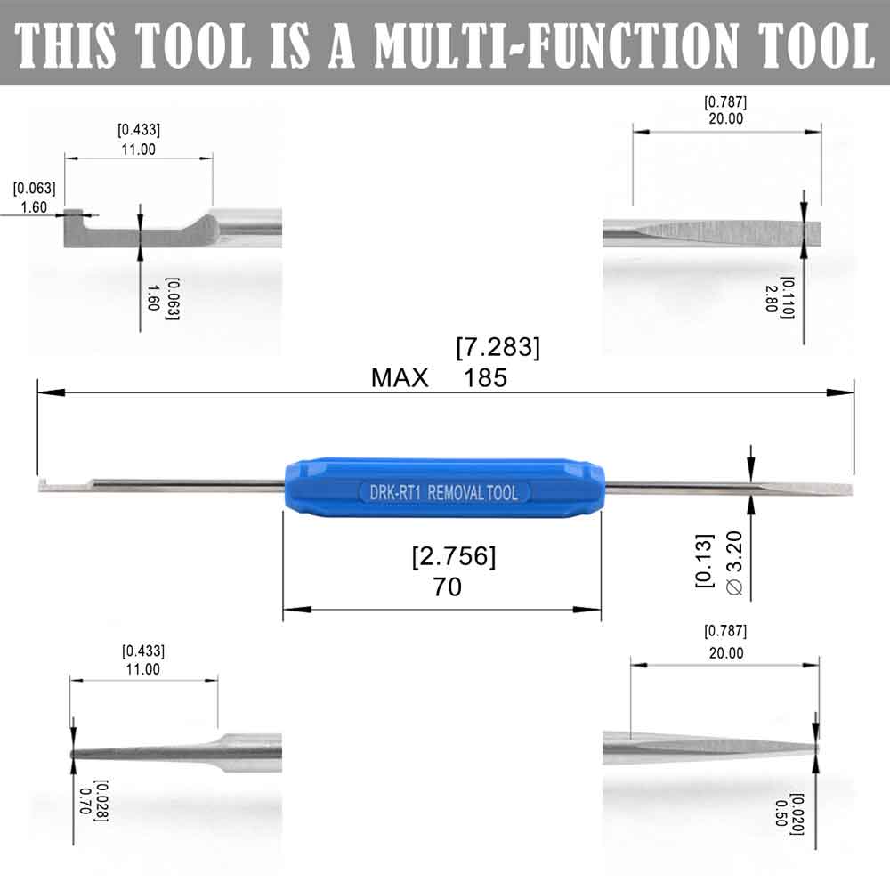 JRready ST5210 Terminal Removal Tool Kit: DRK-RT1 & DRK-RT1 Hook & Screwdriver (DT-RT1) Extraction Tool For DT DTM DTP Connectors or For Disassembly & Home Maintenance
