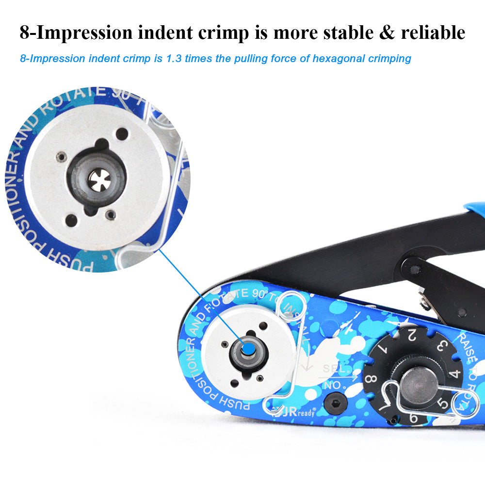 JRready NEW-AS2 Small Size Wire Crimper (M22520 Crimping Tool, M22520/2-01 Equivalent) 20-32 AWG