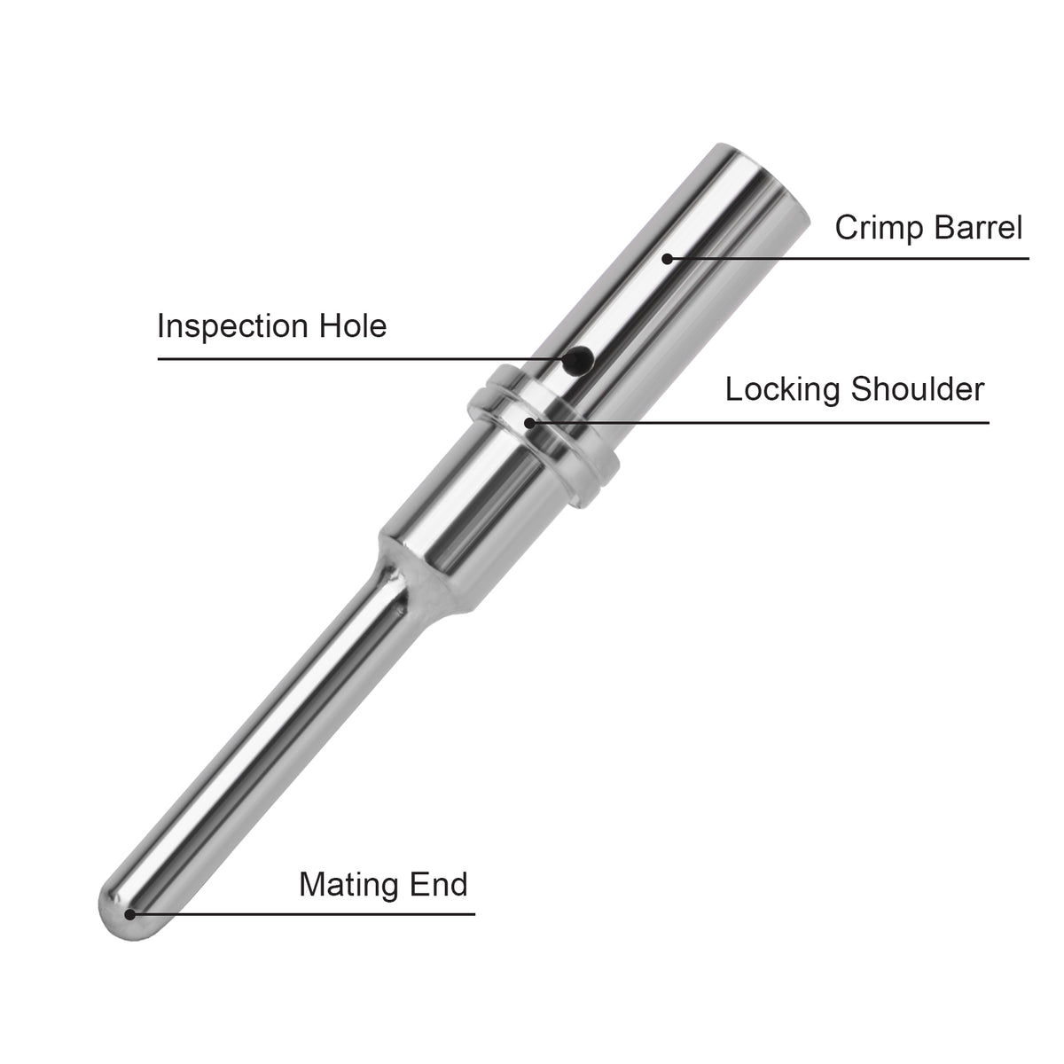 JRready 0460-202-16141 nickel-plated pin terminal for DT HDP20 HD30 HD10 DRC Jiffy splices, suitable for 20-16 AWG wire connections.