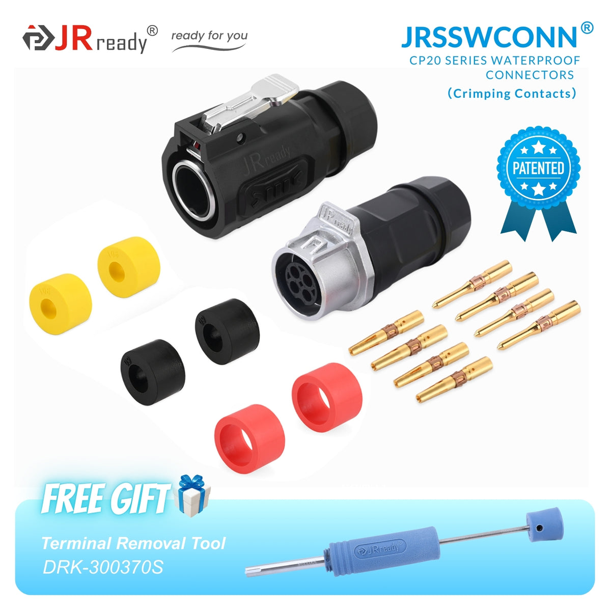 JRready JRSSW CP20 Series 2-Pin / 3-Pin / 4-Pin Crimping Type Plastic Plug & In-Line Socket