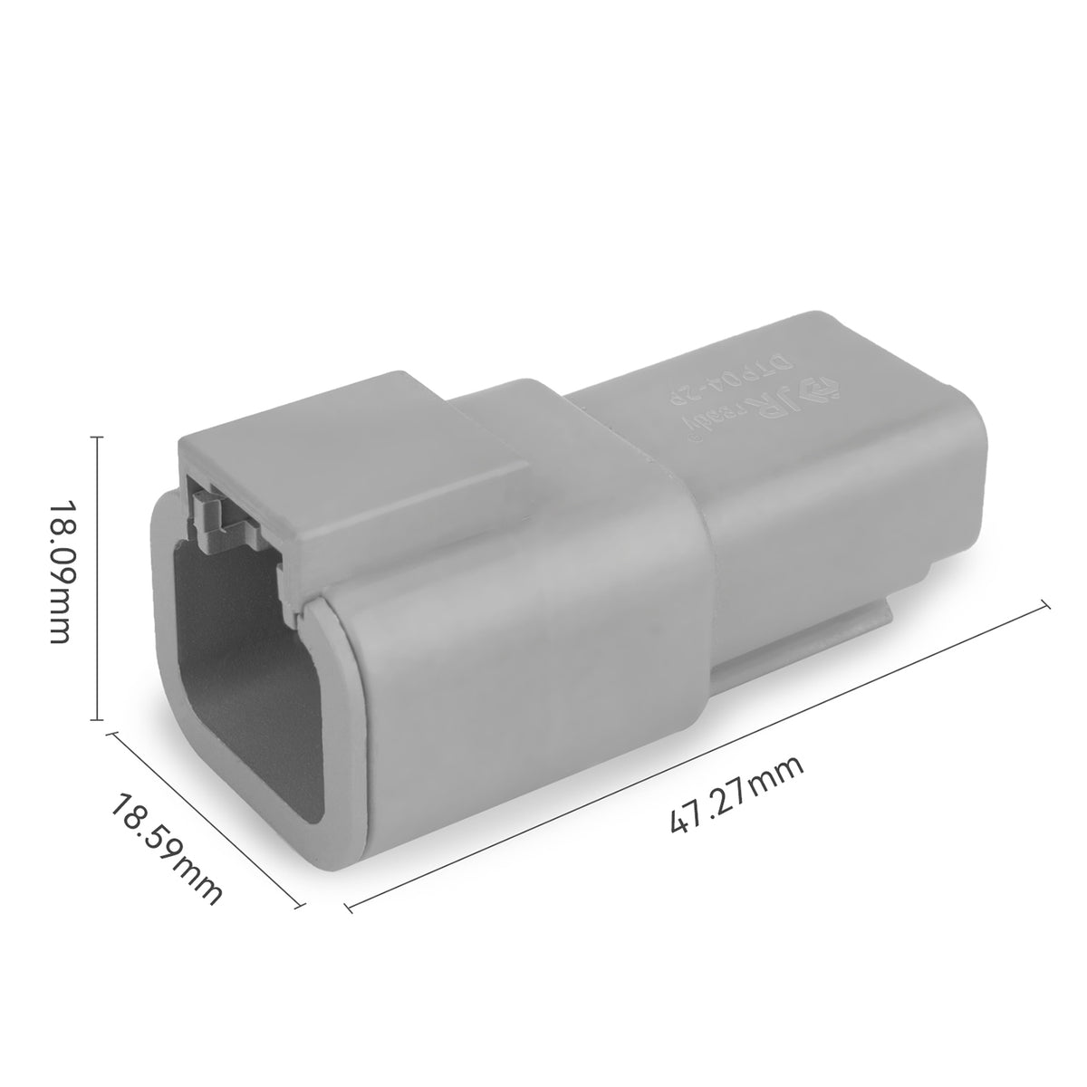 JRREADY 2-Pin Deutsch DTP connector kit with #12 solid contacts, waterproof marine and truck application, 12-14 AWG wire.