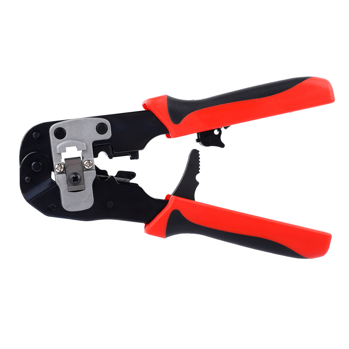 JRready ACT-NP20 3-in-1 Crimp Tool for Cat5 to Cat6a RJ45 Plugs and 8P Connectors Across Network and Low-Voltage System Projects