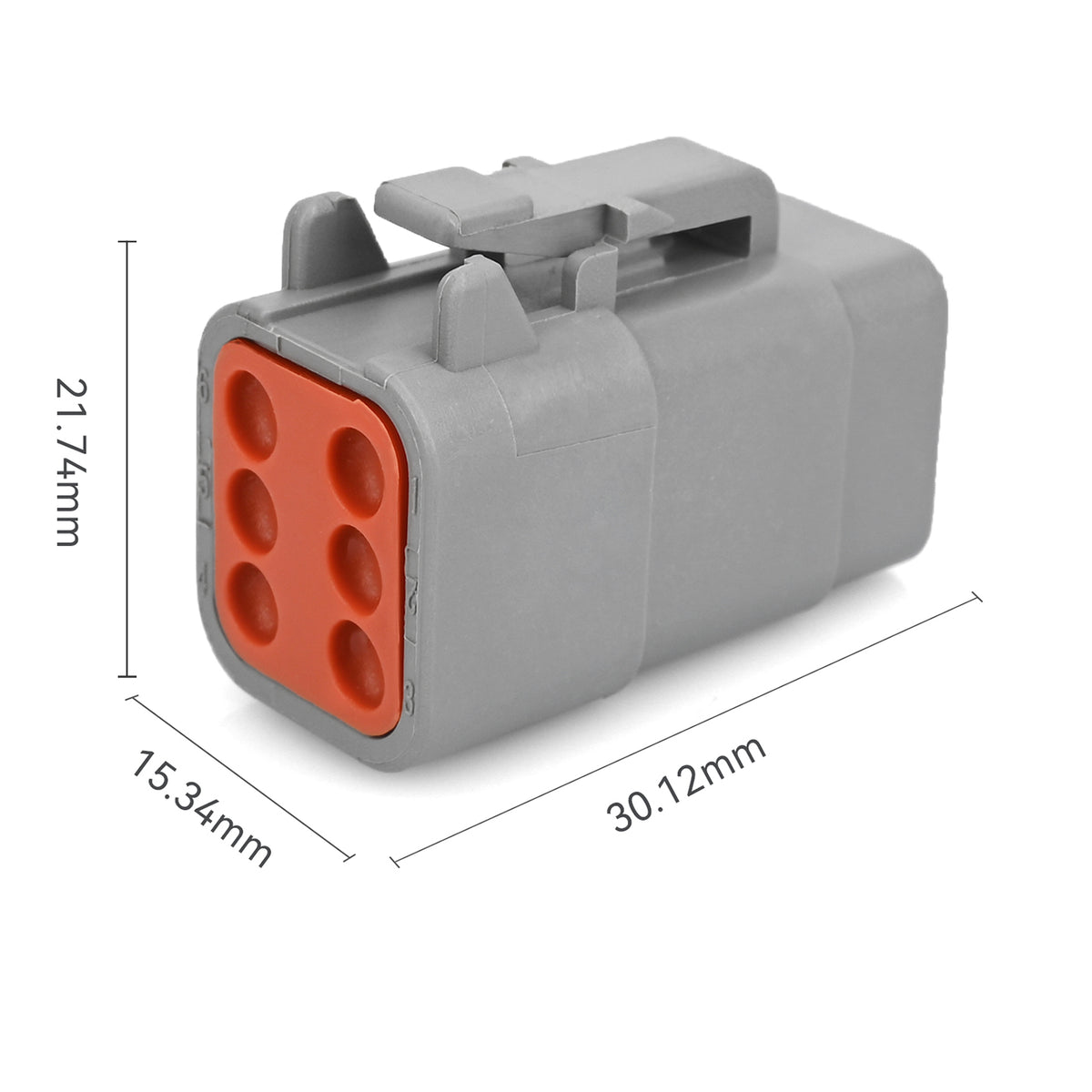 JRready Deutsch DTM 6-Pin Waterproof Connector Kit with #20 Stamped Contacts, 16-22 AWG - Marine, Truck, Motorcycle, Agricultural & Alternative Energy
