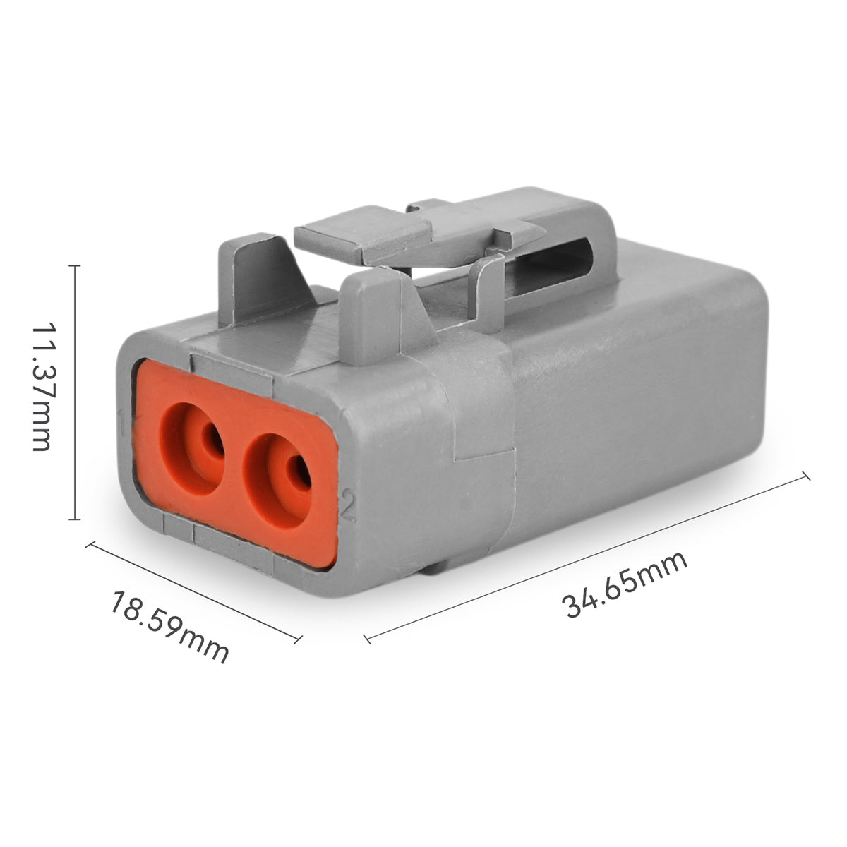 JRREADY 2-pin Deutsch DTP connector kit with stamped contacts for 12-14 AWG wires, waterproof marine and industrial use