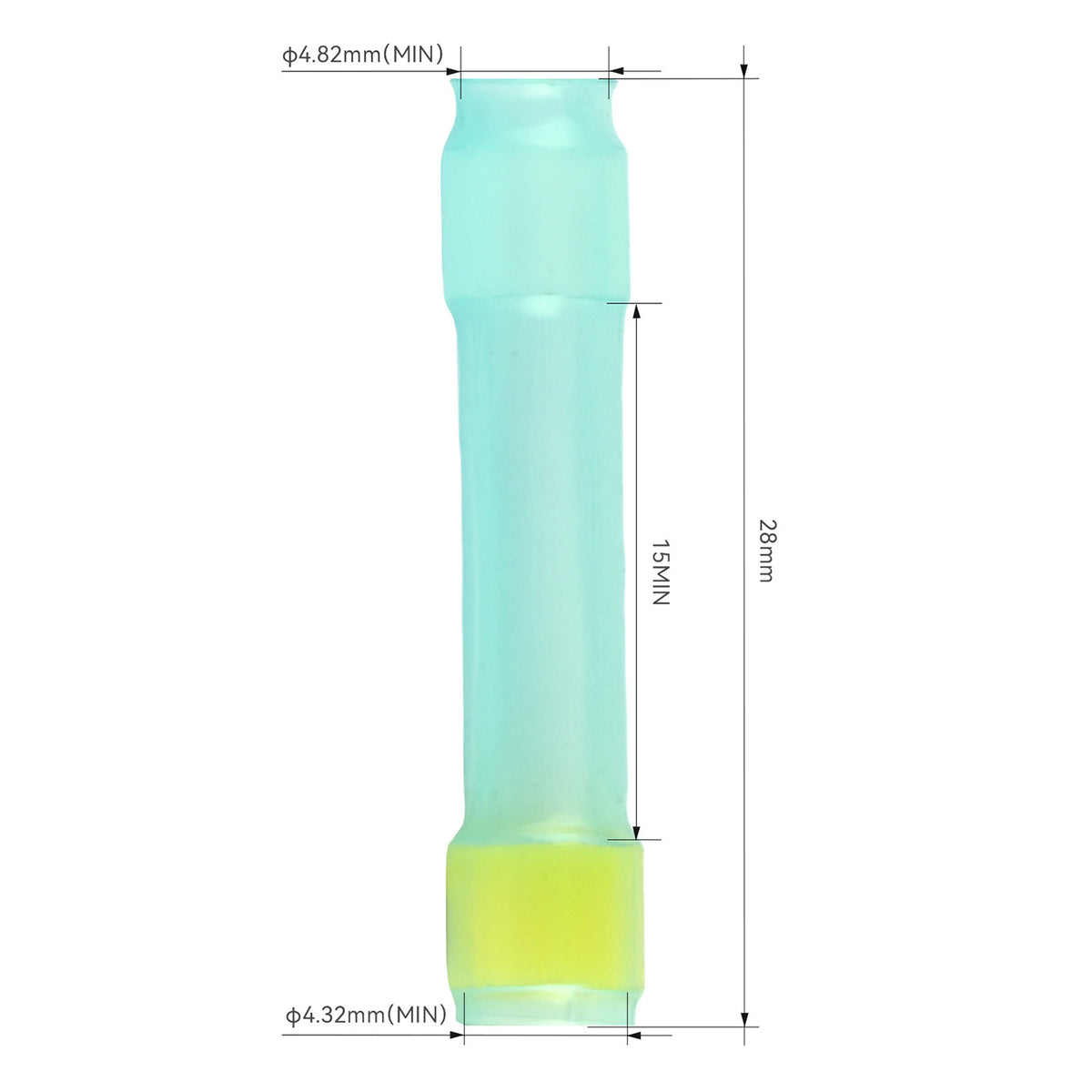 JRREADY M81824/1-3 yellow waterproof butt connectors kit with heat shrink tubing for secure wire splicing in automotive and electrical projects.