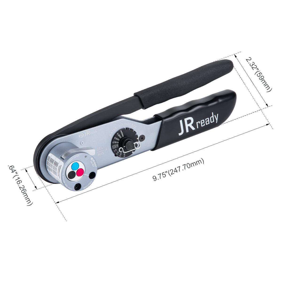JRready ST2158 KIT: JRD-DT2 Deutsch Crimpzange mit TH-DT Revolverpositionierer für Deutsch Vollrohr-Kontakt 12 16 20 Deutsch DT, DTM, DTP Steckverbinder, 12-22AWG 