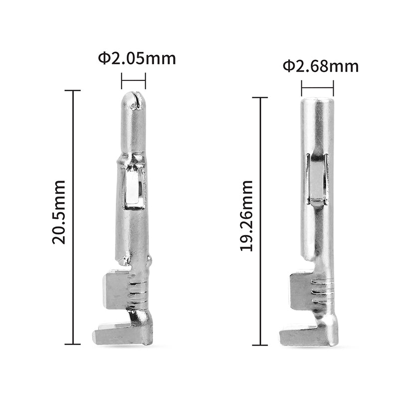 JRready MOLEX Connector JRN001 1 Pin (20Matched Sets), 2.13mm Diameter Sockets 14-20 AWG, Compatible with Molex MLX Power Connector, 6.35mm Pitch, Free Hanging(20 sets）
