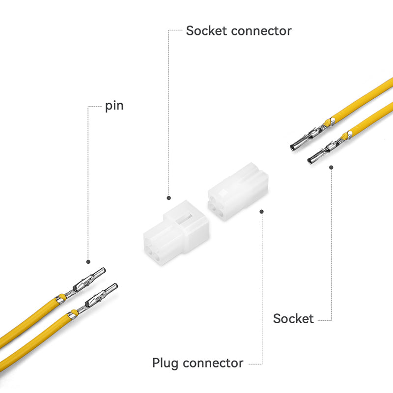 JRready JRN003 4 Pin 20Pairs Molex 1625 Series Standard .062 Series Connectors Kit 18-24AWG Pins and Sockets 3.68mm Pitch 4 Circuits Connector Power Housing Molex 4Pin Male Female Connector 03061044 03062044（20 sets）