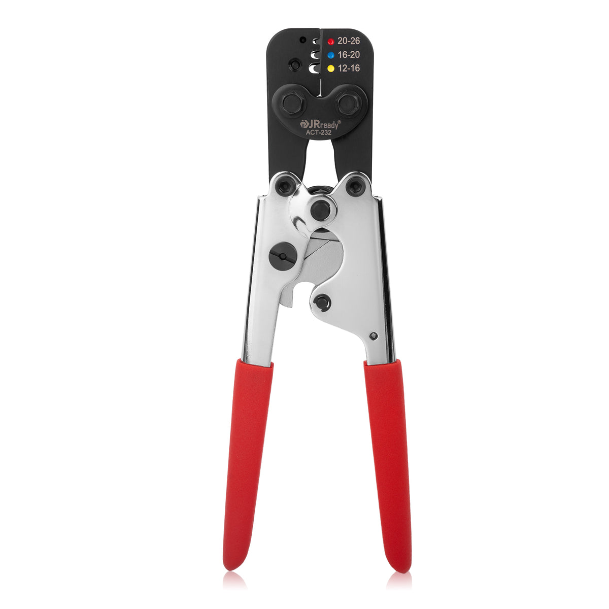 JRready Crimpwerkzeug-Set: ACT-232 (ROT) (M22520/37-01 AD-1377) Crimpwerkzeug &amp; G411 Lehre (M22520/39-01) zum Crimpen von wärmeschrumpfenden M81824/1,6,7,8,9,10,11,13,14-Verbindungen