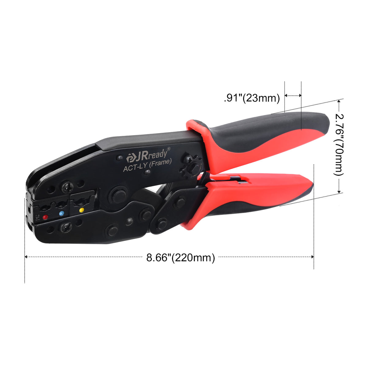 JRready ACT-LY-2H Crimp Tool 10-22 AWG for for 0.5-6mm² Pre-Insulated Terminals in Automotive Wire Harness Production