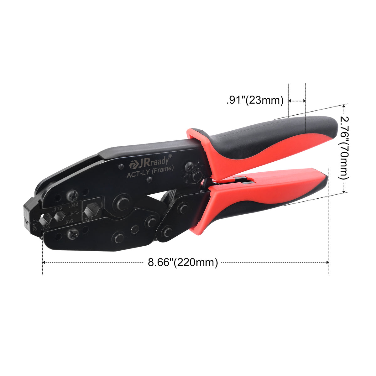 JRready ACT-LY-3P1 Crimp Tool for RG58 RG59 RG6 Coaxial Cable, .068 .098 .213 .255 .321 Inch Signal-Loss Prevention Professional Ratchet Crimper