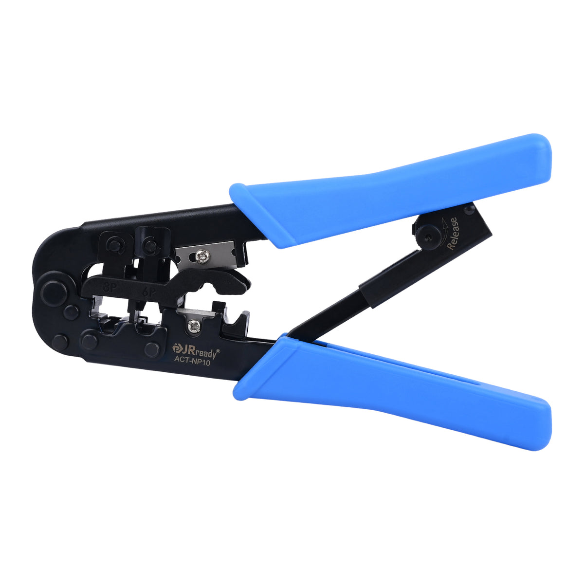 JRready ACT-NP10 (HT-N5684R) Crimp Tool for Cat5, Cat5e, Cat6, Cat6a RJ45 Plugs and 4P/6P/8P Connectors in Network Wiring