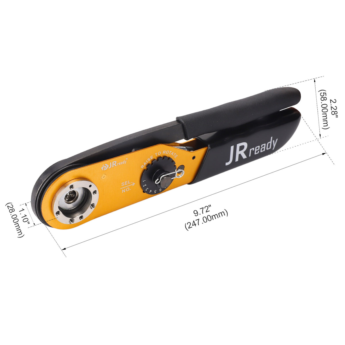 JRready ACT-M300 (YJQ-M300 M300BT) Mid-Current Range Adjustable Crimp Tool 6-14AWG (13.3-2.075mm²)