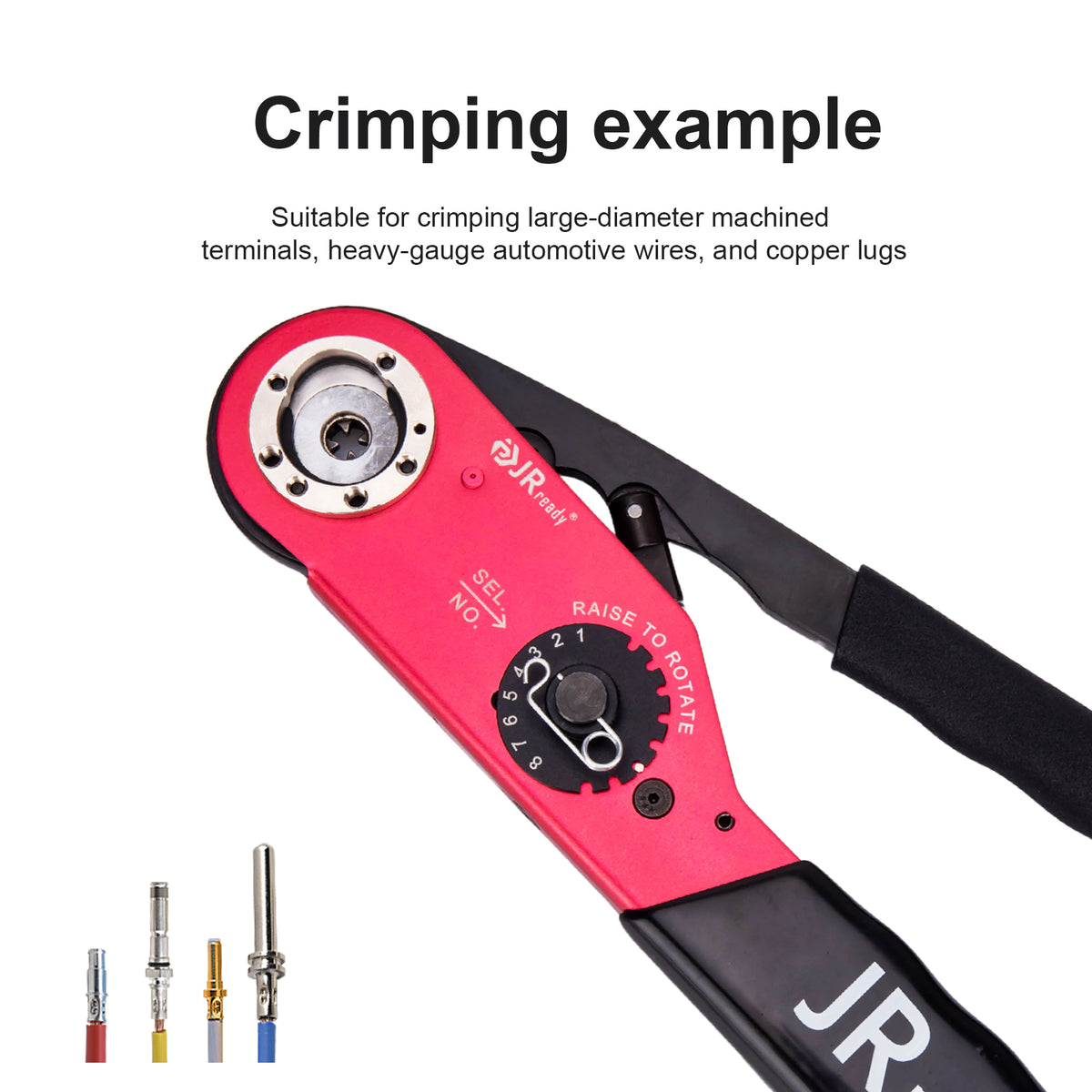 JRready ACT-M309 (YJQ M309) Pinza crimpatrice regolabile a media corrente 8-18 AWG (8,37-0,8107 mm²)
