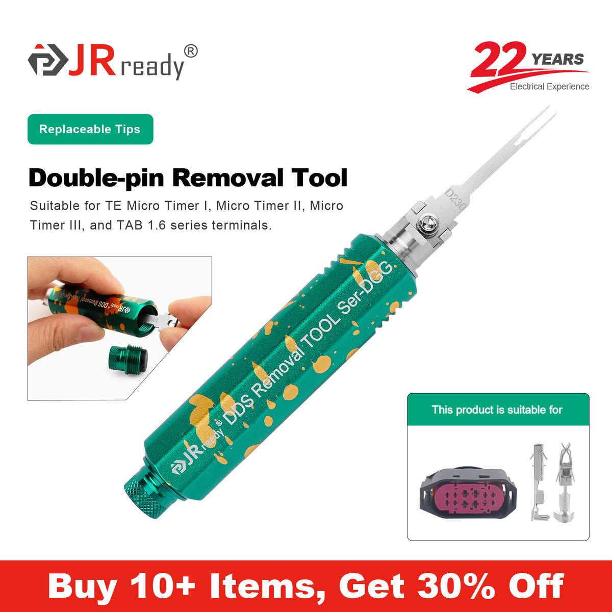 JRready JRDDS-D230-01 / JRDDS-D230-07 Extraction Tool for Volkswagen, Audi, Skoda series automotive connectors