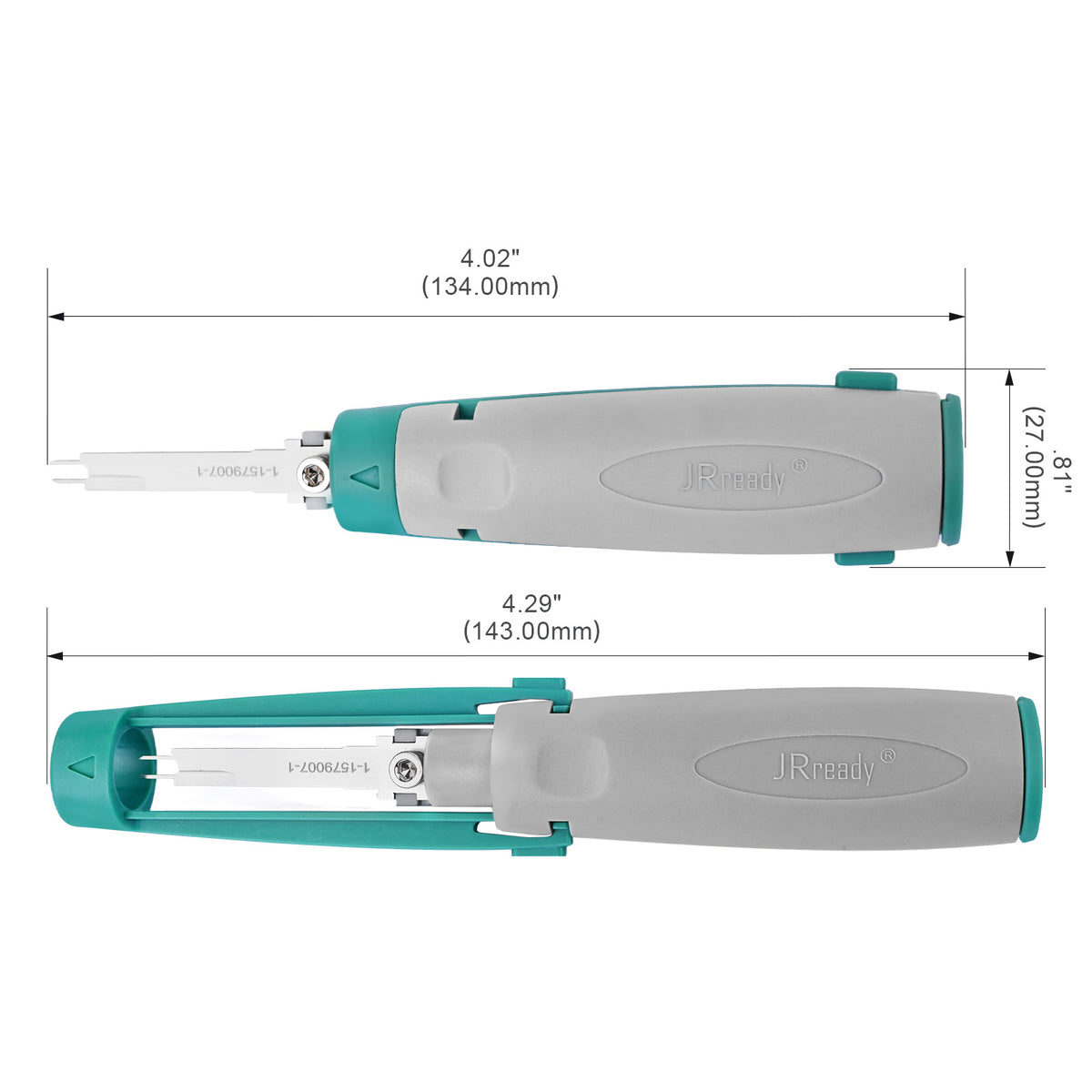 JRready JRconDRK-1-1579007-1 Ausziehwerkzeug für AMP MCP 1,5k, DCU-Stecker, 4F0937733, 3C0973737 Kfz-Steckverbinder mit 2-mm-Offsetbohrung