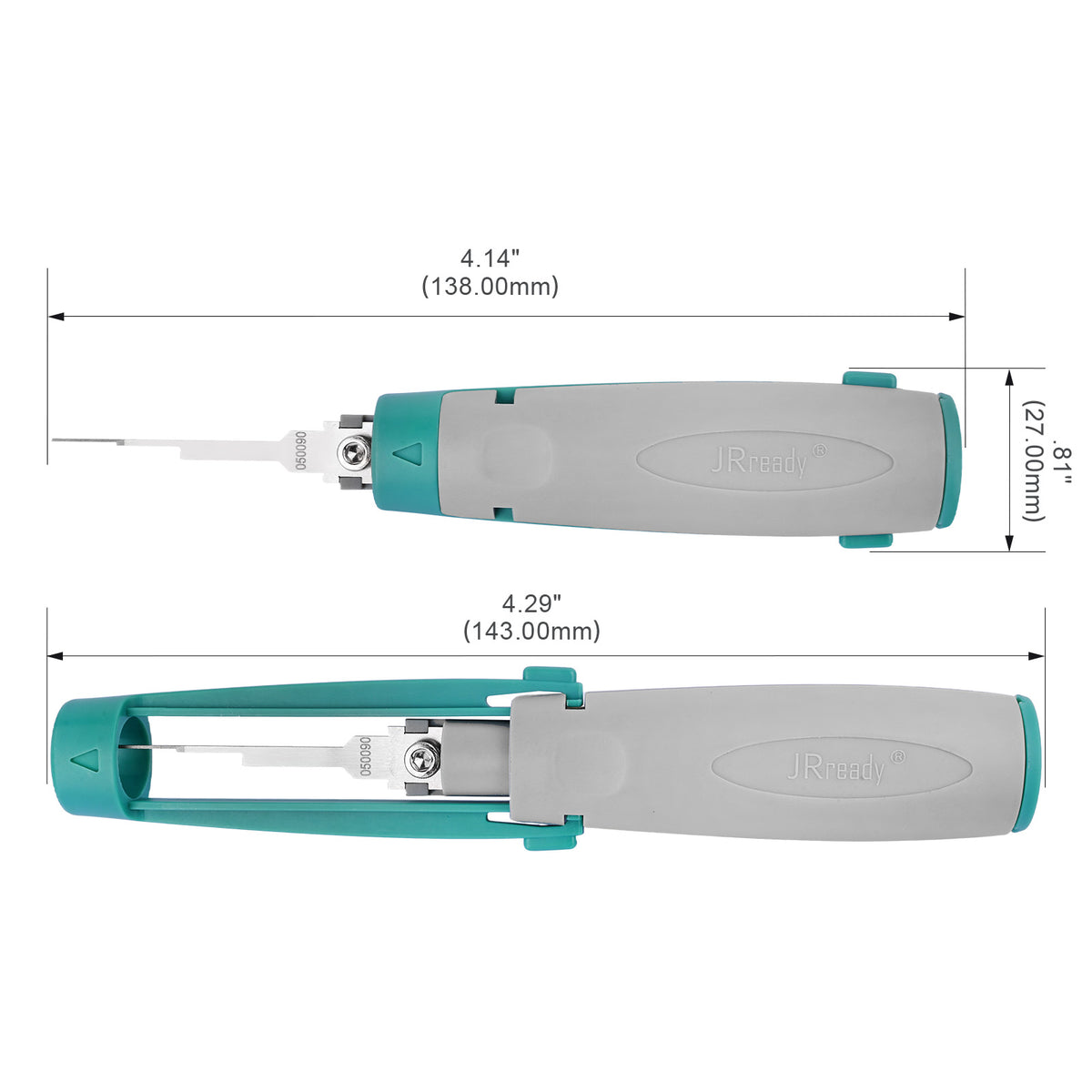 JRready JRconDRK-N050090 Single-Pin Terminal Extraction Tool for automotive ECU/display device connectors, TH.025 series connectors, and china domestic DJ1.8 series automotive connectors