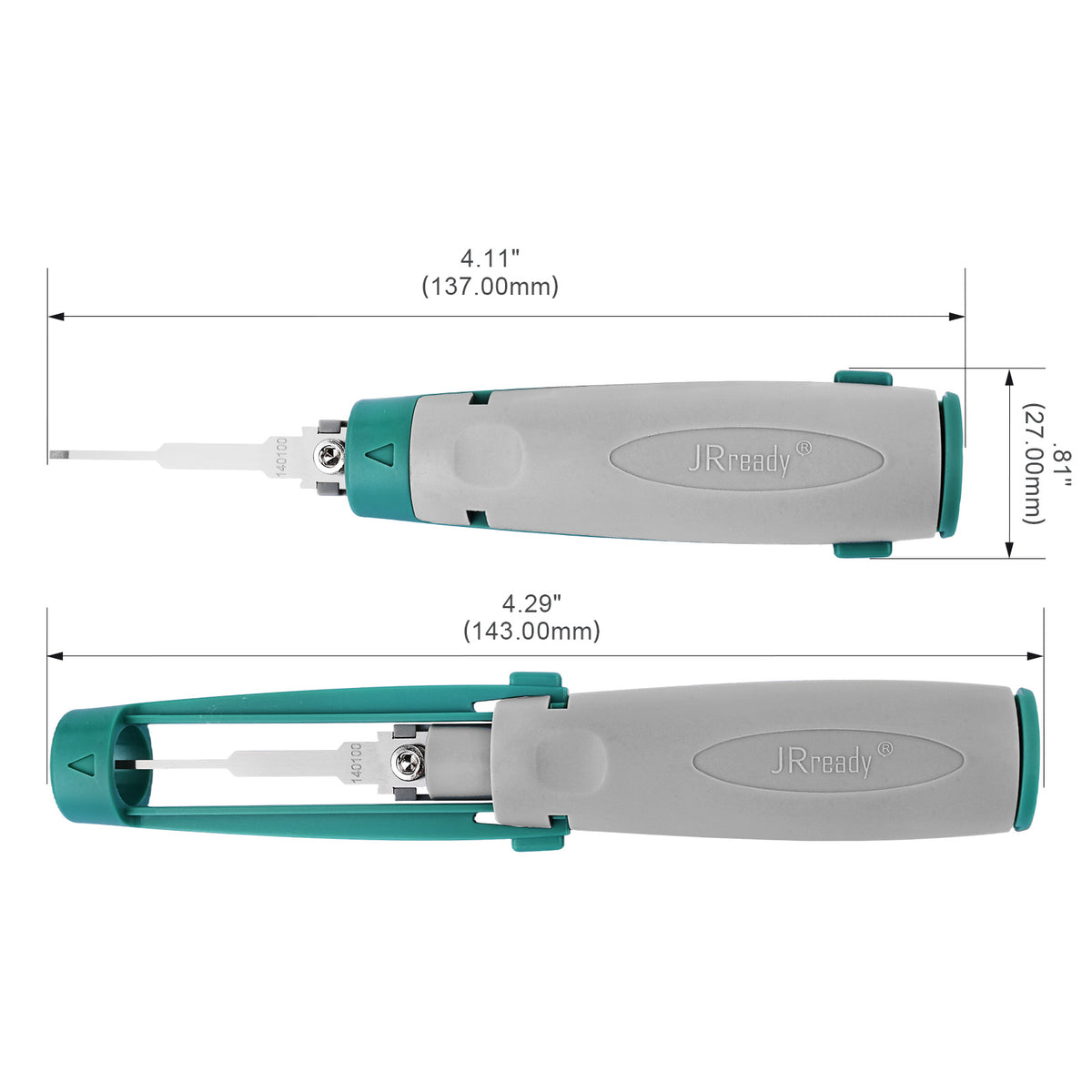 JRready JRconDRK-N140100 Terminal Extraction Tool for various large single-spring terminals and internal spring contacts.