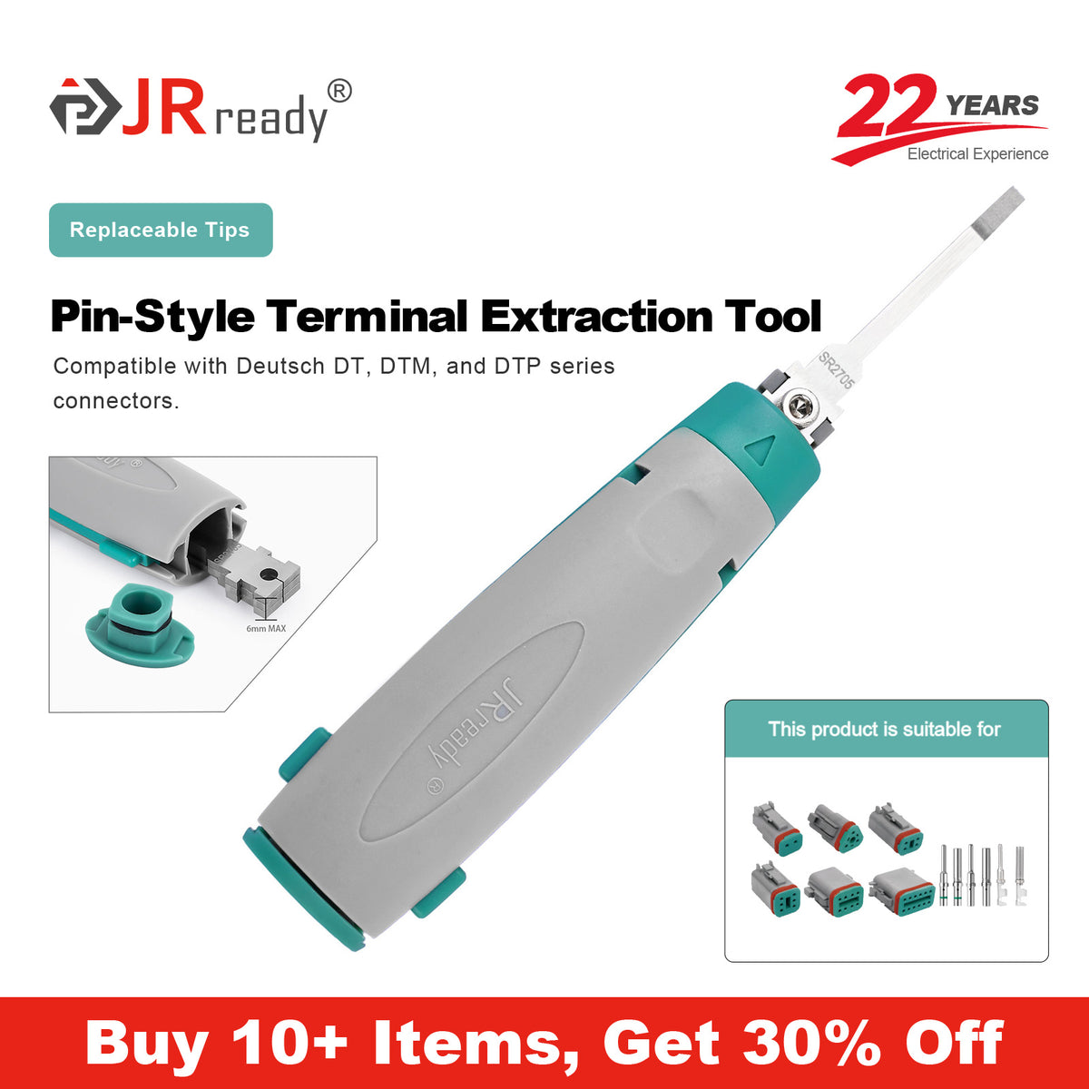 JRready JRconDRK-SR2705 Extraction Tool for DEUTSCH DT, DTM, DTP series connectors