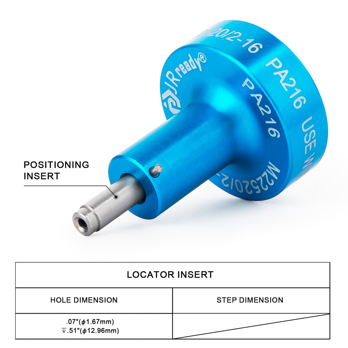 JRready K339 / PA216 (M22520/2-16) Positioner for Connector MIL-C-81511 SERIE 3 Contact M39029/17-172,M39029/17-171