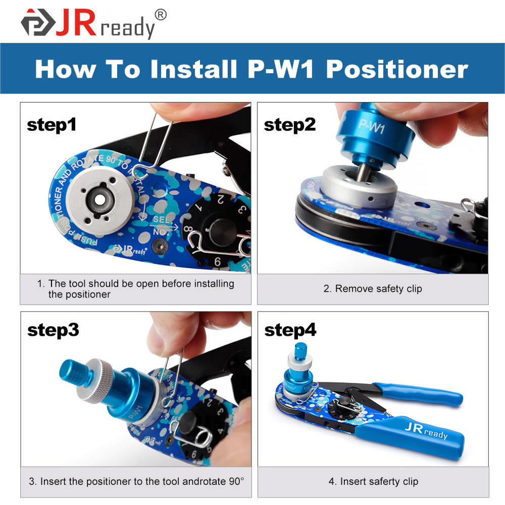 Testa di posizionamento universale/generale JRready P-W1 per utensile di crimpatura manuale NEW-AS2 YJQ-W1A M22520/2-01