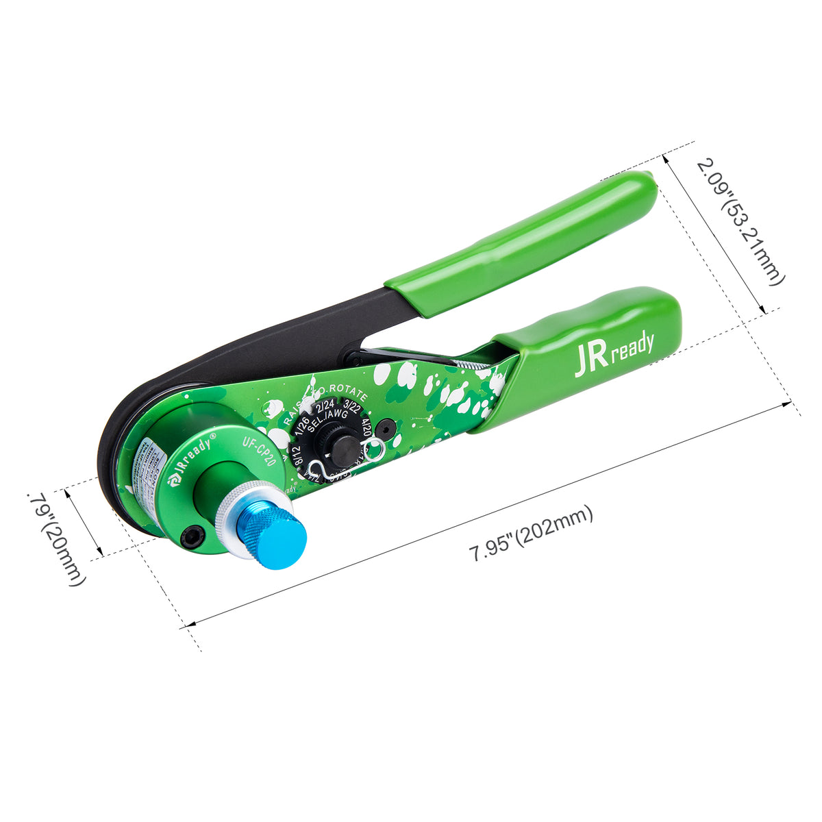 JRready ST2198 Werkzeugsatz: NEW-ASF1G Crimpzange (entspricht M22520/1-01) &amp; UF-CP20+S1-UF5 Positionierer 12-26AWG