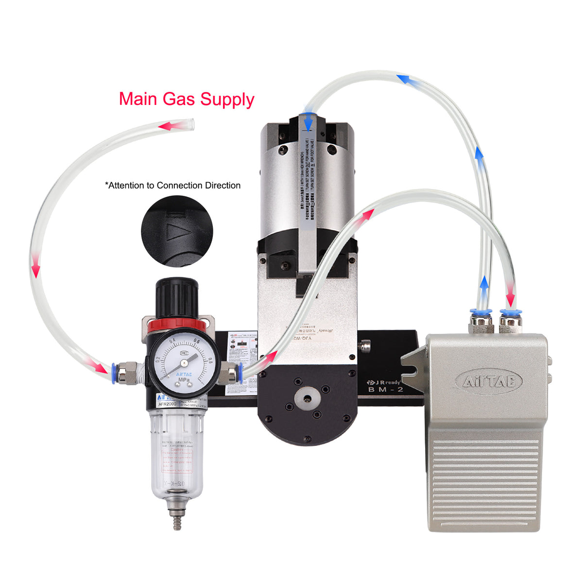 JRready ST4020 Tool Kit: YJQ-W2Q M22520/1-01 Pneumatic Crimp Tool & Universal Positioner (M22520/1-05)12-26AWG