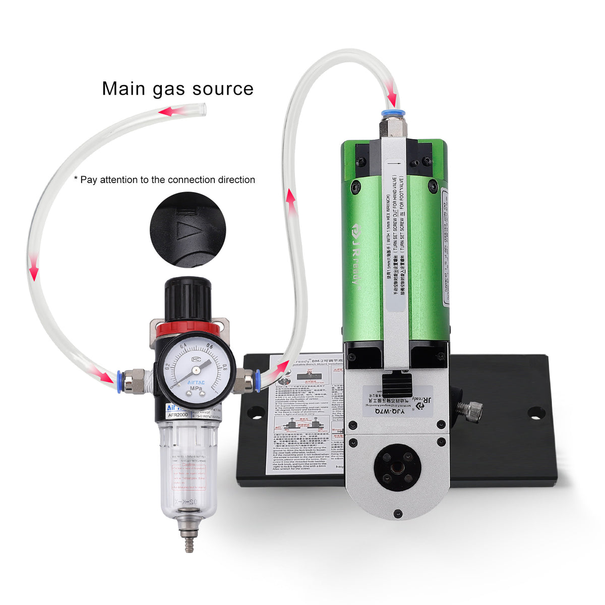 JRready ST4011 Pneumatic Crimp Tool Kit: YJQ-W7Q M22520/7-01 Pneumatic Crimp Tool & 86-37 Adjustable Positioner 16-28AWG