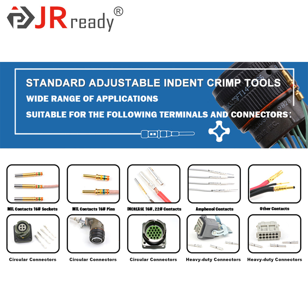 JRready ST2138 Werkzeugset: NEW-AS2 Crimpzange (M22520/2-01 20-32 AWG) + Universalpositionierer &amp; NEW-AS1 Crimpzange (M22520/1-01 12-26 AWG) + UF6-UF2-5 Positionierer