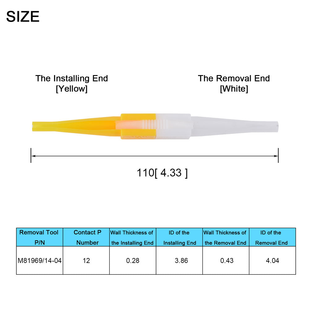 JRready M81969/14-04 INSERTION / EXTRACTION TOOL for Size 12 Pin/Socket Contacts  (25 Pack / 50 Pack)