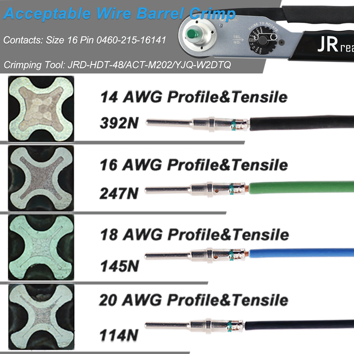 JRready ST6144 333PCS DT Connector Kit (Deutz Connector Kit/Deutsch Connector Kit) 2 3 4 6 Pin Connectors & 16# Solid Contacts Terminals & JRD-HDT-48 Crimper (DEUTSCH HDT-48-00) 12-22AWG