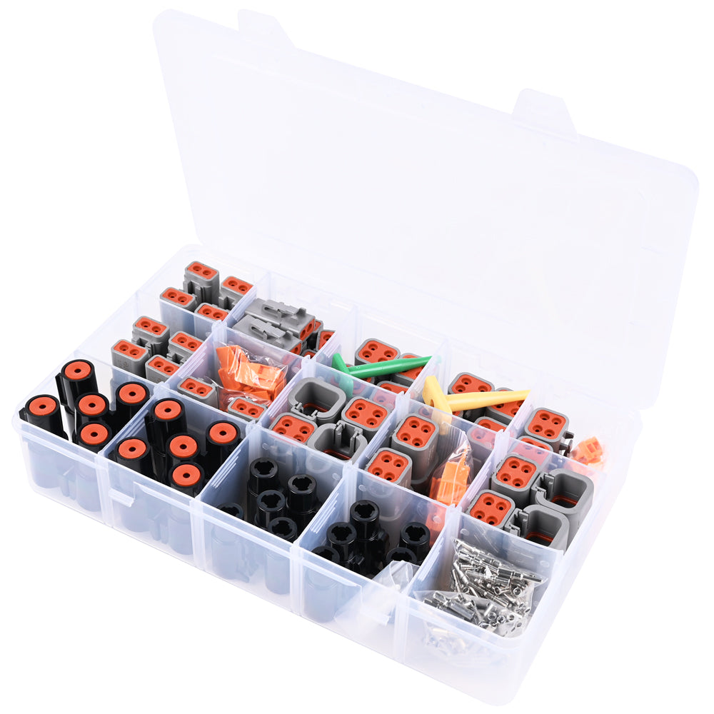 Kit connettori JRready ST6292 DTP 2 connettori a 4 pin e DTHD a 1 pin Connettori elettrici per autoveicoli con contatti solidi di misura 12 Calibro filo crimpato 12-14 AWG, 25 A