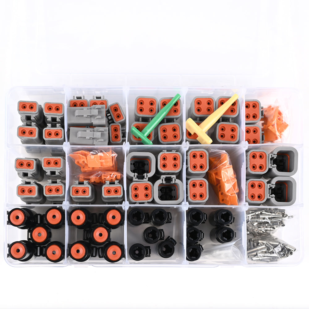 Kit connettori JRready ST6292 DTP 2 connettori a 4 pin e DTHD a 1 pin Connettori elettrici per autoveicoli con contatti solidi di misura 12 Calibro filo crimpato 12-14 AWG, 25 A
