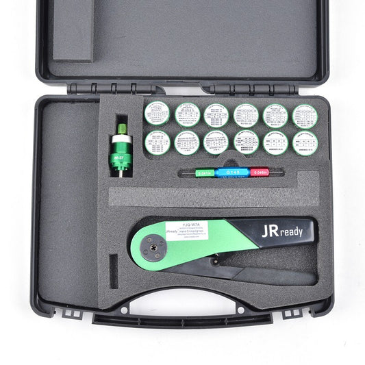 JRready ST1049: YJQ-W7A (M22520/7-01) Crimpatrice + 13 posizionatori serie 86 + calibro G145 (M22520/3-3) Kit di manutenzione per connettori elettrici e sistemi di cablaggio