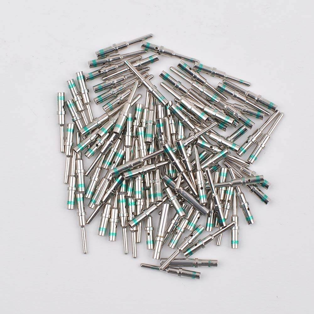 Kit contatti solidi JRready ST6118 taglia 16: perni a barilotto chiusi maschio 0460-215-16141 / prese femmina 0462-209-16141 filo 14 (100 paia)