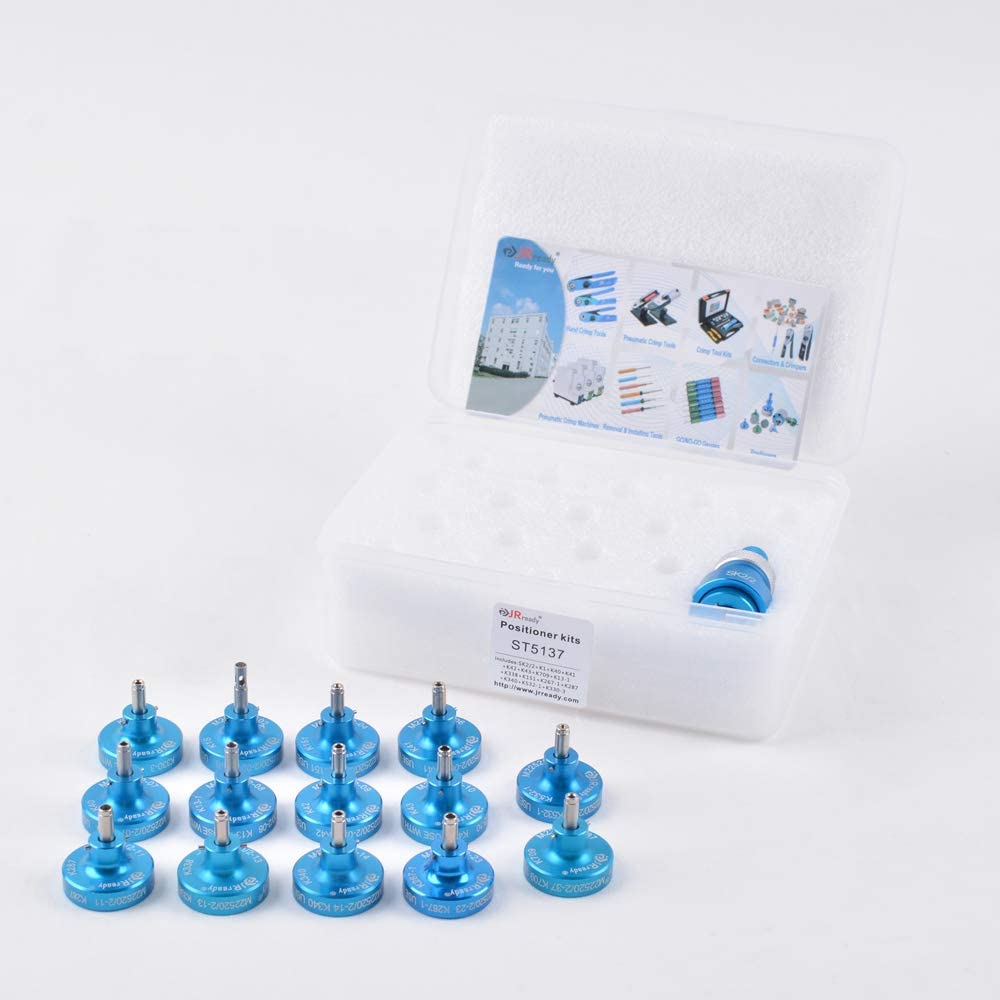 Kit posizionatore JRready ST5137: 14 posizionatori serie K e posizionatore universale per strumento di crimpatura NEW-AS2 YJQ-W1A YJQ-W1Q