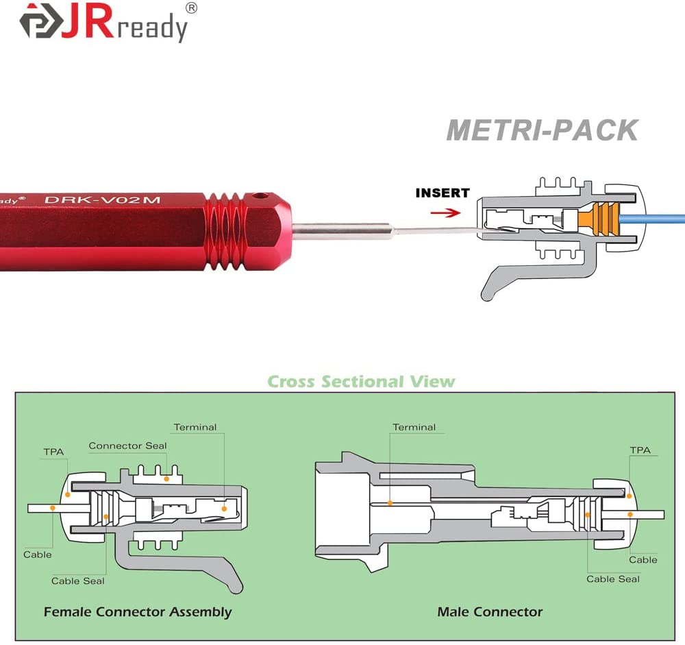 JRready ST5234 Auszieher-Kit für AMP Super Seal 1.5, Metri Pack 150, 280, 480, 630, 800, TE 968880, 968849, senden Sie DRK-DWP01