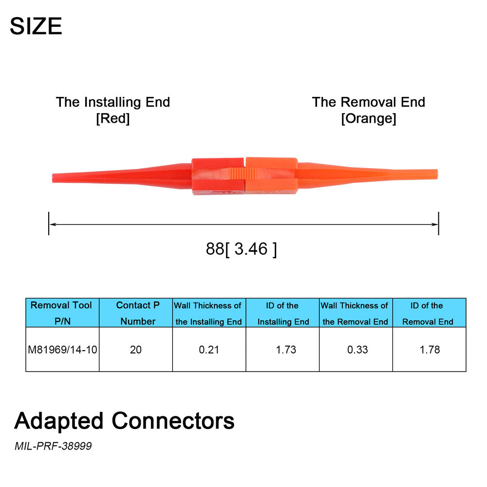 JRready M81969/14-10 Insertion & Extraction Tool for #20 Contacts - Professional Pin Tool for JY27 & J599