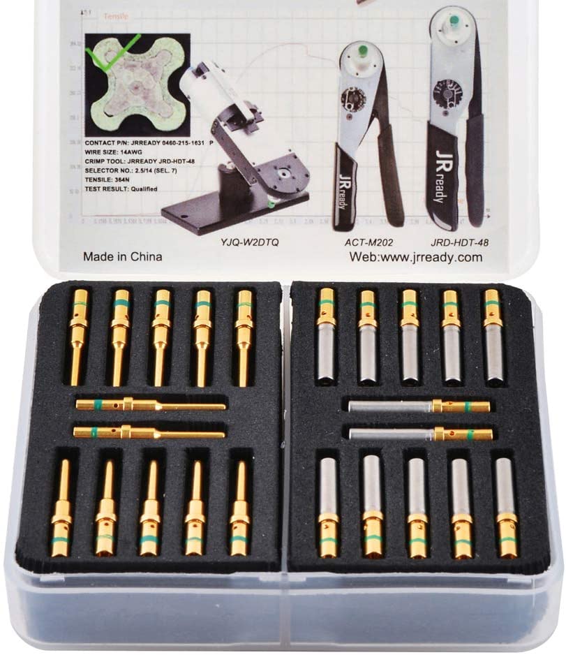 JRready ST6151 Pin solidi Deutsch placcati in oro da 16#: 0460-215-1631 Pin dorati Deutsch e 0462-209-1631 Socket, 12 coppie