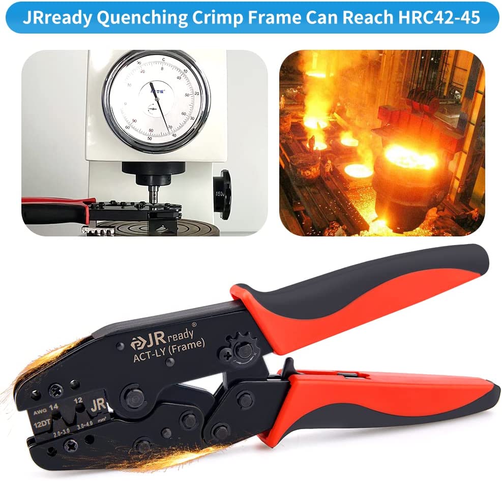JRready ACT-LY-12DTP / ACT-LY-16DT / ACT-LY-20DTM Crimpzange für offene Aderendhülsen für JRready / Deutsch DTP DT DTM Serie 12#, 16#, 20# gestanzte und geformte Kontakte