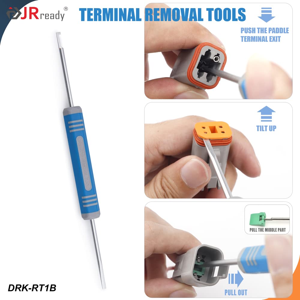 JRready ST6331-20DT 415 PCS Deutsch DTM Connector Kit 2 3 4 6 8 12 Pin Waterproof Connectors, Deutsch Crimp Tool ACT-LY-20DTM, Size 20 Stamped Contacts (16-22 AWG)