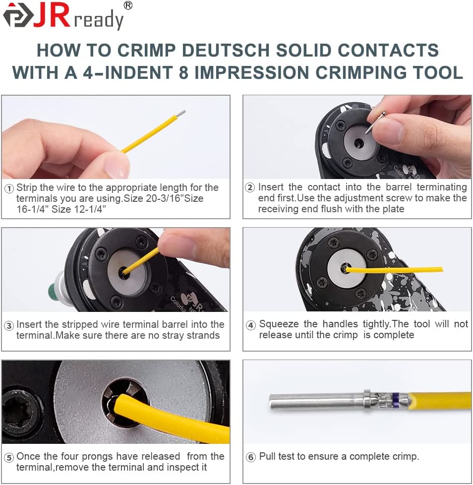 JRready ST6332 414PCS Deutsch DTM Connector Kit in 2, 3, 4, 6, 8, 12 Pin Gray Waterproof DTM Wire Connectors, Size 20 Solid Contacts Wire