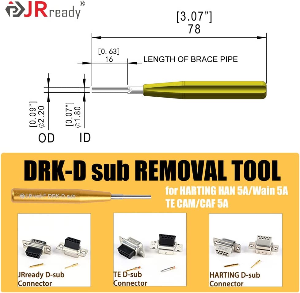 Utensili per l'estrazione di contatti solidi JRready ST5227 per connettori serie TE/AMP/Harting/HARTING HAN