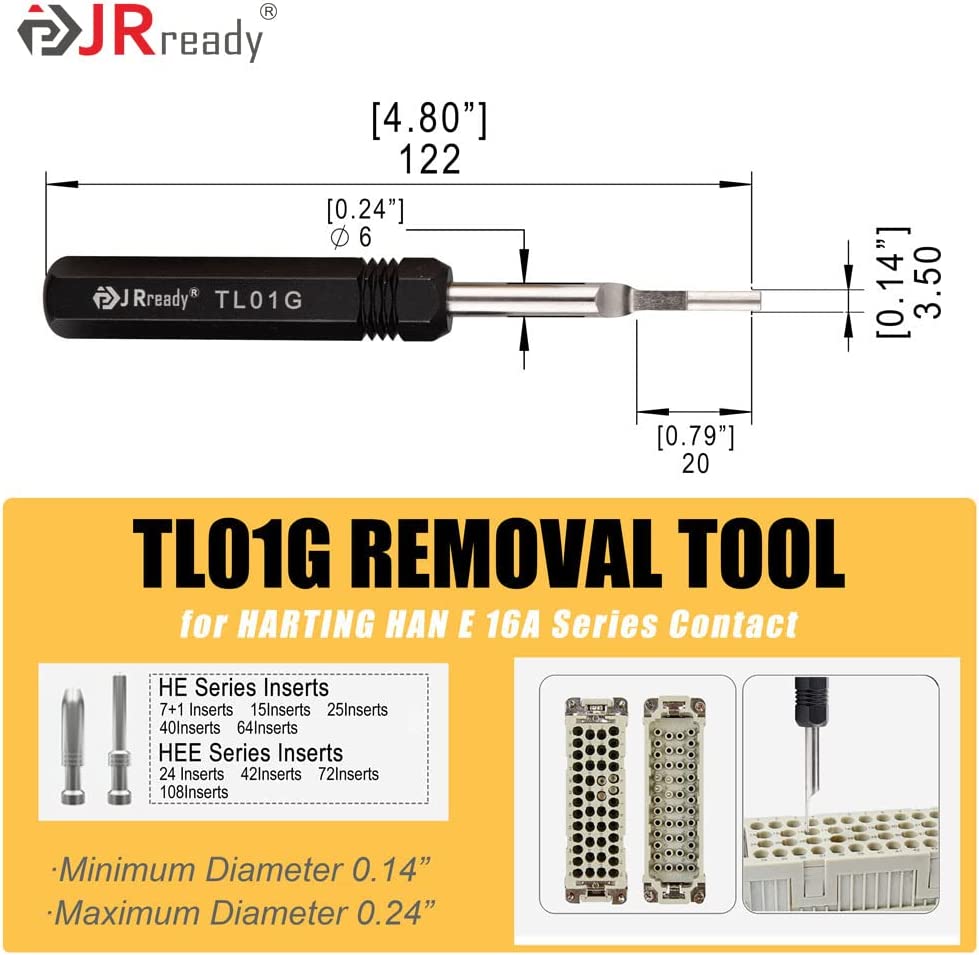 Utensili per l'estrazione di contatti solidi JRready ST5227 per connettori serie TE/AMP/Harting/HARTING HAN