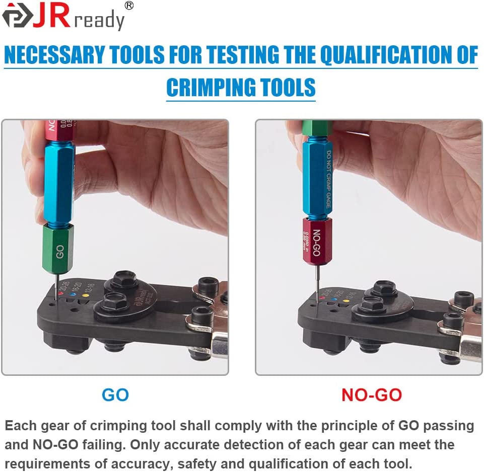 JRready Crimpwerkzeug-Set: ACT-232 (ROT) (M22520/37-01 AD-1377) Crimpwerkzeug &amp; G411 Lehre (M22520/39-01) zum Crimpen von wärmeschrumpfenden M81824/1,6,7,8,9,10,11,13,14-Verbindungen