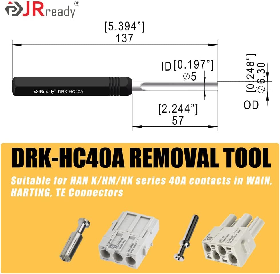 Utensili per l'estrazione di contatti solidi JRready ST5227 per connettori serie TE/AMP/Harting/HARTING HAN