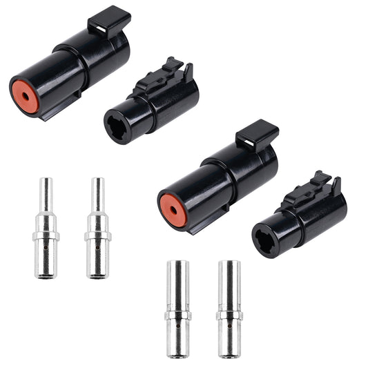 Kit JRready ST6287: 2 set di connettori impermeabili DTHD IP67 a 1 pin per applicazioni gravose con contatti di misura 8, calibro del filo di crimpatura 8-10 AWG, 60 A 