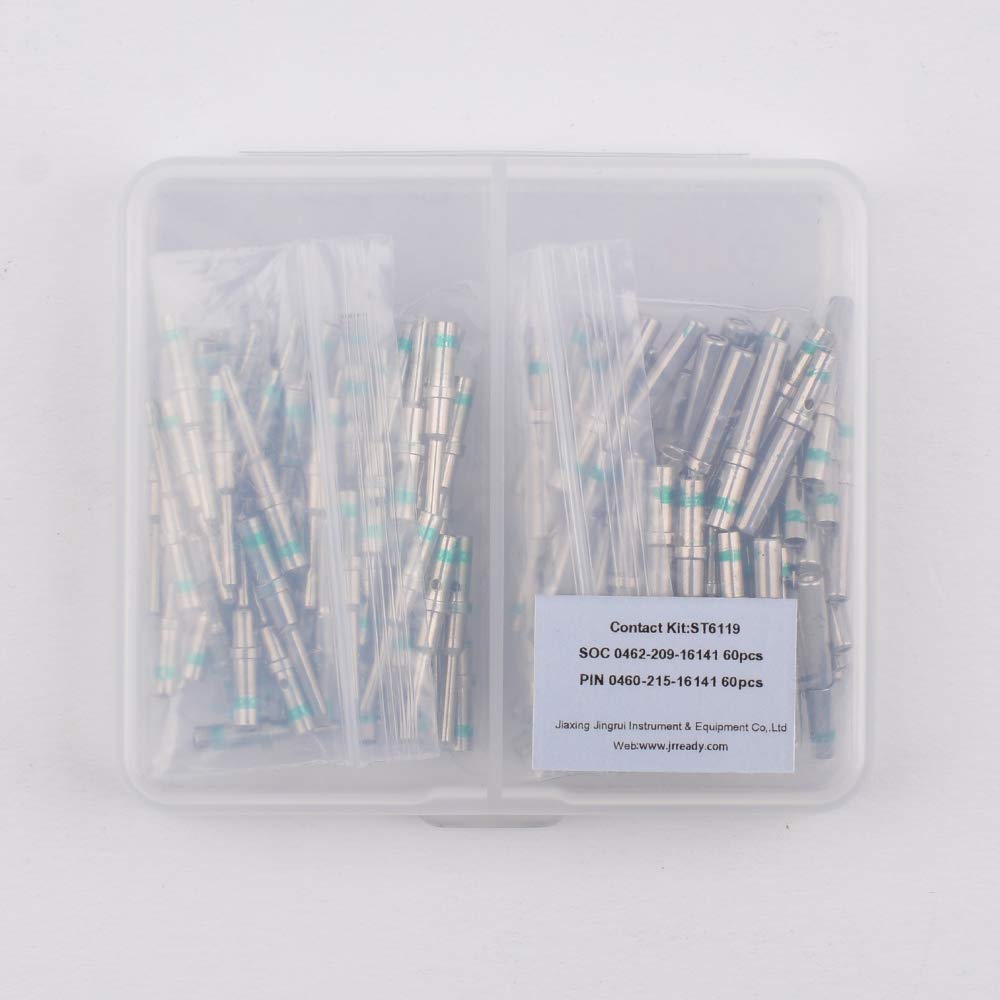 Kit JRready ST6119 Deutsch Solid Contact Size 16: 16# Maschio 0460-215-16141 Deutsch DT Pins Solid/Deutsch Femmina Pins 0462-209-16141 Contatti Filo 14 (60 paia)