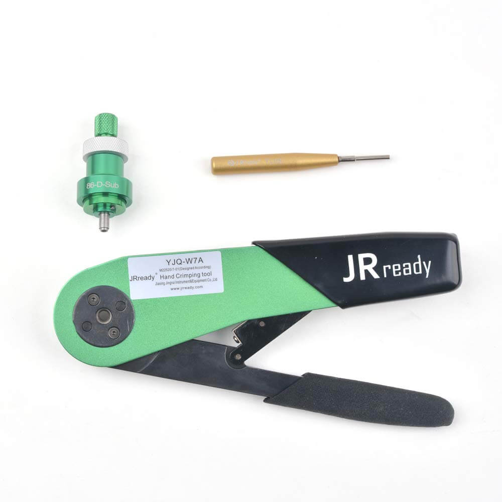 JRready JST2511:YJQ-W7A Crimpatrice 16-28AWG, posizionatore 86-D-SUB, strumento di rimozione TL08 per connettori serie HARTING (HAN D-SUB), TE (D-SUB), WAIN (HM, D-SUB, HR23)